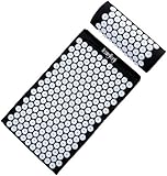 HemingWeigh Complete Acupressure Mat and Pillow Set with Bonus Carry Bag (Black)