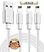 Produktbild Nutmix Handy-Ladekabel, 3er-Pack, 3 m, USB-Kabel, geflochtenes Nylon, kompatibel mit Smartphones XS max/XR/X/8/8 P/7/7 Plus/6/6 Plus/6S/6S Plus/5/5s/SE/Pad Pro/Mini/Pod, silberfarben
