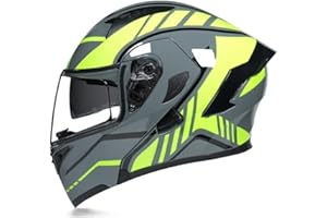 Woljay Full Face Flip Up Motorcycle Modular Helmet Integrated Motorbike Dual Visor for Adults Men Women Moped Street Racing DOT Approved