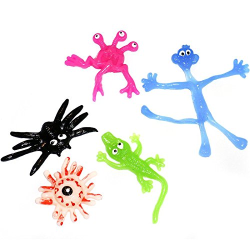 German Trendseller® – 12 x Schleimige Glibber Monster ┃ Halloween ┃ Viele Farben ┃ Sticky ┃ Mitgebsel ┃ Partygag ┃ Diese Schleimfiguren bleiben überall Kleben - 2