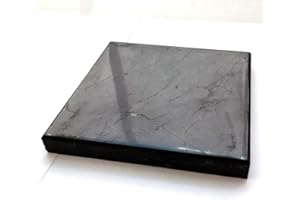 SN NATURSTEIN UG KASHU Shungite directement de Carélie : carreaux de shungite, 10 x 10 x 1 cm, poli