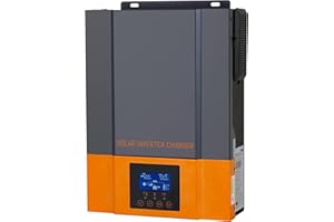 PowMr Onduleur solaire hybride 1500 W 12 V CC vers 220 V/230 V AC avec régulateur solaire MPPT 80 A max. Entrée PV 450 V, fonctionne avec des batteries au plomb 12 V et au lithium