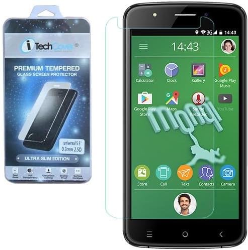iTechCover® Glass Screen Protector compatible with Monki Kids Smartphon - Universal 5" Inch/Premium Tempered Glass Oleophobic Screen Guard/9H Hardness/Ultra Slim/Thickness 0.30mm