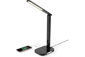 LASTAR Schreibtischlampe Dimmbare 12W LED-Nachttischlampe mit USB-Ladeanschluss, 5 Farbmodi, 5 Helligkeitsstufen, 1-Timer, Nachtlicht, Memory-Funktion, Tischlampe (Netzteil im Lieferumfang