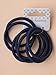 6 Hair Elastics Thick Endless No Metal Bobbles Snag Free School Bands Ponytail (Navy)