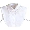 FORUMALL New Women Blouses Fake Collar Half Shirt Detachable False Collar (White)
