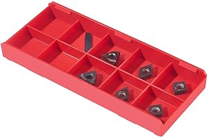 DONKEN 7pcs CNC Carbide Insert Cutter Indexable Lathe Milling Inserts Turning Tools with Box, Replacement Insert for 7pcs Lathe Turning Tool Set (Replacement Inserts-Black)