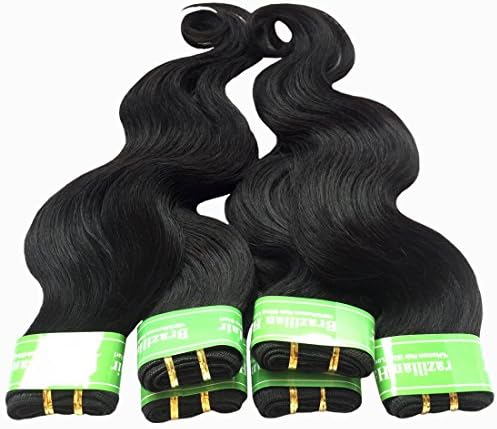 King Love Star Brazilian Virgin Hair Body Wave 6 Bundles 18" 18" 18" 20" 20" 20" a Lot 4A Human Hair Bundles Weave 300g Unprocessed Virgin Brazilian Body Wave Hair (1b Black)