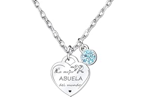 Lumengqi Regalo para la Abuela. Colgante/Collar de Acero Inoxidable Brillante Antialérgico, con Mensaje Grabado y Cadena de 60 cm