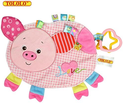 TOLOLO Cartoon Animals Plush Toys Baby Sleeping Toys Newborn Children to Appease Towel Cloth Can Bite Pink Piggy