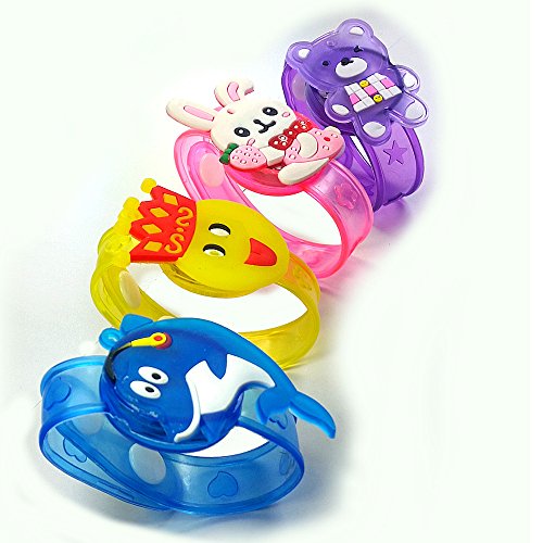 German Trendseller® – 12 x Kinder LED Armbänder Mix ┃ NEU ┃ Blinklicht ┃ Mitgebsel ┃ Kindergeburtstag ┃Schulweg ┃ Motive Mix ┃ 12 Stück - 2