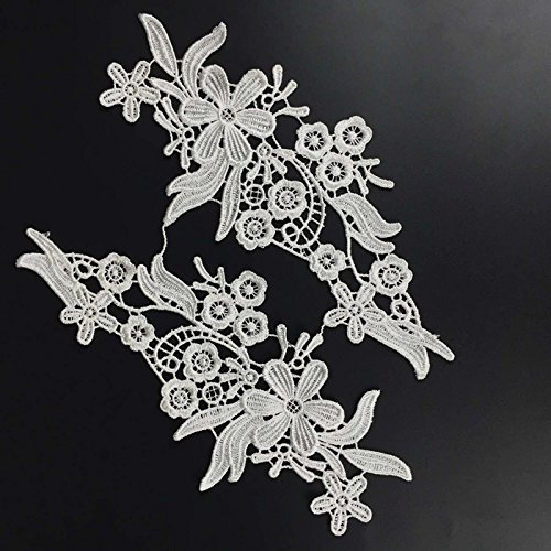 1pair Vintage Spitzenkragen Brautkleid Spitze Applique Bestickte Spitze Stoff - 6