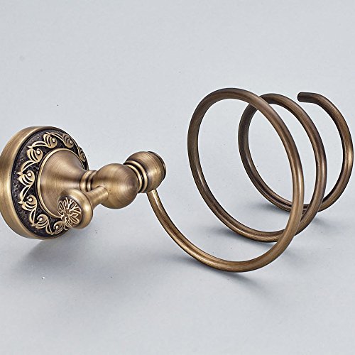 Weare Home Minimal Haartrocknerhalter Föhnhalter Bronze Beschichtung, Retro Solide Kupfer mit Einschnitt Wandmontage Haltbar Badzubehör Badaccessoires Dekor - 4