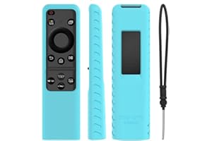 LILITOK Pokrowiec na pilot do Samsung SolarCell 2023 TM2360E BN59-01432A, silikonowe etui ze smyczą Anit-Lost do Samsung Smart TV BN59-01439A TM2361E etui z pilotem (fluorescencyjny niebieski)