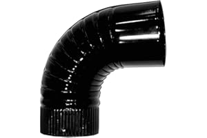 WOLFPACK LINEA PROFESIONAL Codo Estufa Color Negro Vitrificado de 100 mm. 90°.