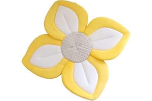tuwiwol Fleur de Bain pour bébé Offre Une expérience de Bain sûre et relaxante Tissu siège de Bain pour bébé Tapis de siège en Maille Coussin de Baignoire, Côté Jaune, 80cm