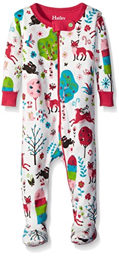 Hatley Baby Girls 0-24m Infant Footed Coverall Mystical Forest Footies, Multicoloured (White), 6-12 Months