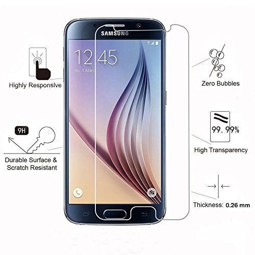 Protector de Pantalla para Samsung Galaxy S6 3 Unidades Genki Protector
Cristal Templado Protector de Vidrio Templado 0 30 mm 2 5D Round Edge
9H Dureza Alta Transparencia para Samsung Galaxy S6