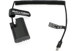 Alvin's Cables PD USB typu C do akumulatora LP-E6 Dummy Battery Kabel Power Coiled do Canon EOS R R5 R6 90D 80D 70D 60Da 5D Mark II III IV 6D Mark II 7D Mark II aparatów