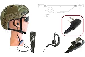 SIRIO HAM-WAY EG-02C MICRO-AURICOLARE CON SUPPORTO CAVO SPIRALATO PER KENWOOD/WOUXUN/POLMAR/BAOFENG