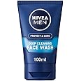 NIVEA MEN Protect & Care - Deep Cleaning Face Wash - Refreshing Mens Face Cleanser - Enriched With Aloe Vera & Pro-Vitamin B5 - Removes Impurities & Excess Oil - For Normal To Dry Skin - 100 ml