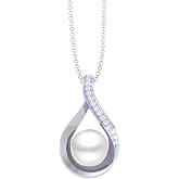 CLARA 925 Silver Real Pearl Pendant Earrings Chain Bracelet Ring for Women | Gift for Girl Girlfriend | Platinum Plated | Swi