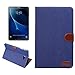 Produktbild Samsung Galaxy Tab A 10.1 Schutzhülle, Samsung Galaxy Tab A 10.1 Etui, FEING Denim Texture Style Schutzhülle Schutztasche Klappetui Klapptasche Schale Hülle für Samsung Galaxy Tab A 10.1" T580 SM-T580/T585 - Dunkelblau, Einschließlich Stylus x1 & Displayschutzfolie x1 & Reinigungstuch x1