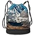 Produktbild Multifunctional Bundle Backpack - Cool Mountain Peak Art 3D Print Drawstring Backpack - Portable Shoulder Bags Travel Sport Gym Bag - Yoga Runner Daypack Shoe Bags