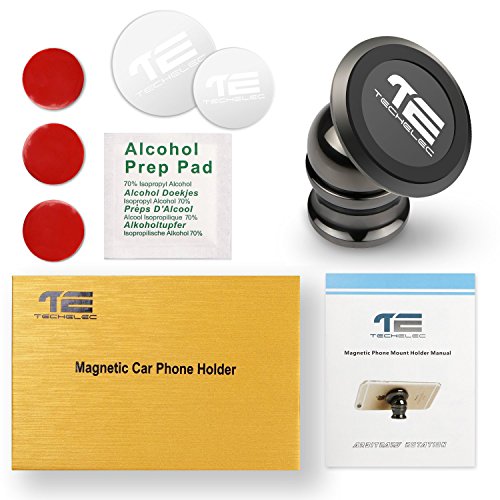 TechElec Soporte Movil Coche  Sostenedor Magn  tico de Tel  fonos M  viles  Rotaci  n de 360 grados  para Smartphone y Dispositivo GPS     Instalaci  n en cualquier Superficie Plana