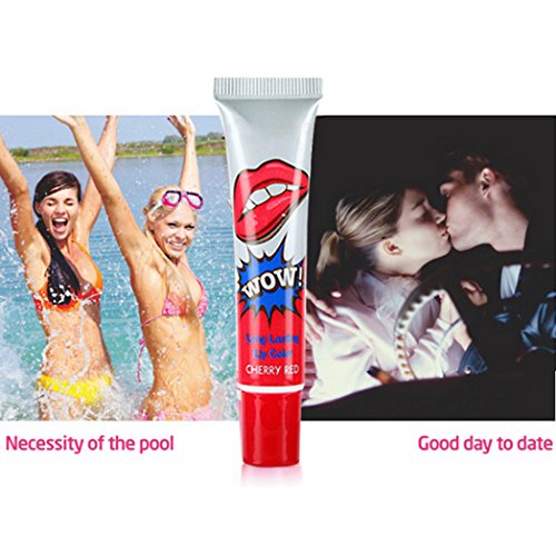 JUYUAN-EU Lip Gloss Lippen Tattoo Magic Lippenstift dauerhafte Wasserlippenglanz Anhaltend Wasserfest Cherry Red - 5