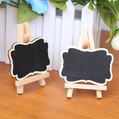 OULII Nachricht schreiben Board Tafeln Schilder Memo Pinnwand für Hochzeiten, Kinder basteln, Garten, gerahmten Tafel Tischkarten mit Staffelei Weihnachtsgeschenk, Packung mit 10-Größe L - 3