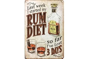 Ducomi Quadri Vintage Targhe Metallo Decorative Cucina e Casa - Targa 20 x 30 cm con Stampe Americane Decorazione Muro Parete - Quadro Metallico Appendere - Poster Arredo Soggiorno (Drinks 10302)