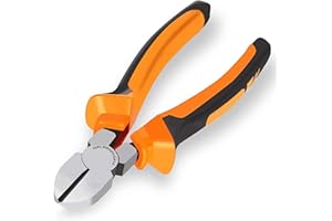 BOENFU Diagonal Cutting Pliers 160mm Side Cutters Heavy Duty Wire Cutters with Anti-Slip Handle 6 inch Professional Nippers Wire Clippers, Orange
