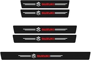 HJIAMIN 5pcs Car Door Sill Protector Strips for Suzuki S-cross 2014-2022 2023 2024, Carbon Fiber Threshold Protective Film Door Sill Trim Welcome Pedal Car Accessories