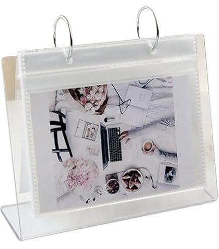 Mini Cadre Photo Rotatif - Pour Photos 3 Pouces (12-24 Photos) - Cadre Réversible Blanc - Décoration Bureau Ou Chambre - 4
