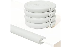 FOZOBAIY U-förmiger Kantenschutz für Glas-Couchtische, Schaumstoff, babysicherer Sicherheits-Stoßstangenschutz, Eckenschutz für Kinder, extra dick, geeignet für Möbel, Kamin,6,5 Fuß/2 m (Rund(U-Typ Grau))