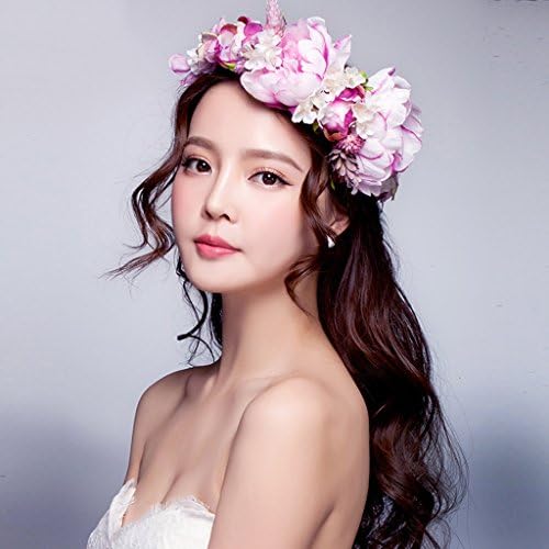 Bride Purple Wreath Headdress Honeymoon Holiday Ring Ring Jewelry Wedding Dress With Bridesmaid Flower