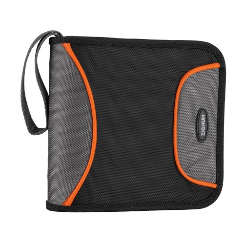 Zignum CD-Tasche mit 20 CD-Folienhüllen, doppelbepackbar und wasserabweisend, schwarz/grau