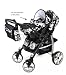 3-in-1 Travel System incl. Baby Pram with Swivel Wheels, Car Seat, Pushchair & Accessories, Black & Flowers