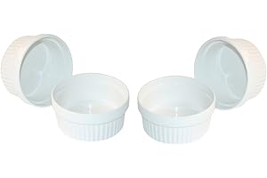 ToCi - Formine per crème brûlée, 11 cm, scodelline per Ragout Fin, formine per sfogliata in ceramica, anche per soufflé al cioccolato, bianco 6 pezzi