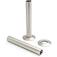 130mm Radiator Pipe Sleeve/Shrouds/Covers and Collar Set | Foundry (Pair) (Satin Nickel)
