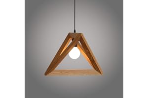 PETITES ECREVISSES Lampada a sospensione a forma di triangolo di design in legno, 30 cm, vintage, lampadario, corda regolabile, decorazione sala da pranzo, camera da letto