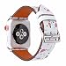 Produktbild Apple Watch Armband 42mm, Outter Smart Leder Armband Blumenmuster Echtleder Uhrenarmband mit Classic Schnalle Einstellbares Ersatzband für Apple iWatch Series 3 Series 2 Series 1 - Fruit Flamingo