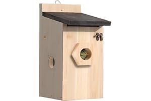 BROOBIRDER Vogelhaus Bausatz, Nistkasten für Vögel für Draußen Wetterfest, Vogelhaus zum Aufhängen, Nesträubersicherer, Vogelhäuschen Selber Bauen für Meise, Spatzen, Wellensittich, Nistkasten für Garten, Balkon