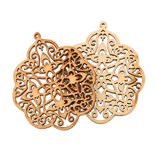 MagiDeal 10pcs blumen klein-Anhänger Deko Basteln Aufhängen Naturholz Schild, Wegbeschreibung,Dekoration, Handwerk - 3