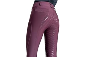 ticticlily Pantaloni Equitazione Donna con Inserti Completi in Silicone Leggings de Sportive a Vita Alta Collant da Equitazione Elastica con Tasca Passanti per Cintura Pantalone Morbido e Elastico