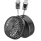 ★ [Diseño exclusivo] El ventilador de escritorio puede colgar en el cuello, la computadora de mano, el soporte de escritorio. Es liviano y tiene 3 ajustes de ajuste de rotación de 180 °.