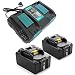 Produktbild 2 Stück 18V 4000mAh Makita Akku BL1840 BL1830 BL1830B BL1840B mit LED mit Makita Doppel-Ladegerät DC18RD
