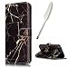Produktbild Galaxy S8 Hülle,Samsung Galaxy S8 Hülle, Edaroo Cool Schickes Marmor Muster PU Leder Bookstyle Hülle Tasche Flip Wallet Case, Ultraslim Kunstleder Schutzhülle Flip Bookstyle Magnative Cover Lederhülle Handytasche Magnetverschluss Etui mit Standfunktion und Kartenfach für Samsung Galaxy S8 - Schwarzes und Gold Marmormuster
