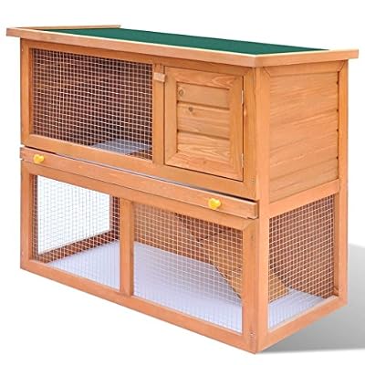 vidaXL Clapier 1 Porte Bois Cage Extérieure pour Lapin Animaux Enclos à Lapin